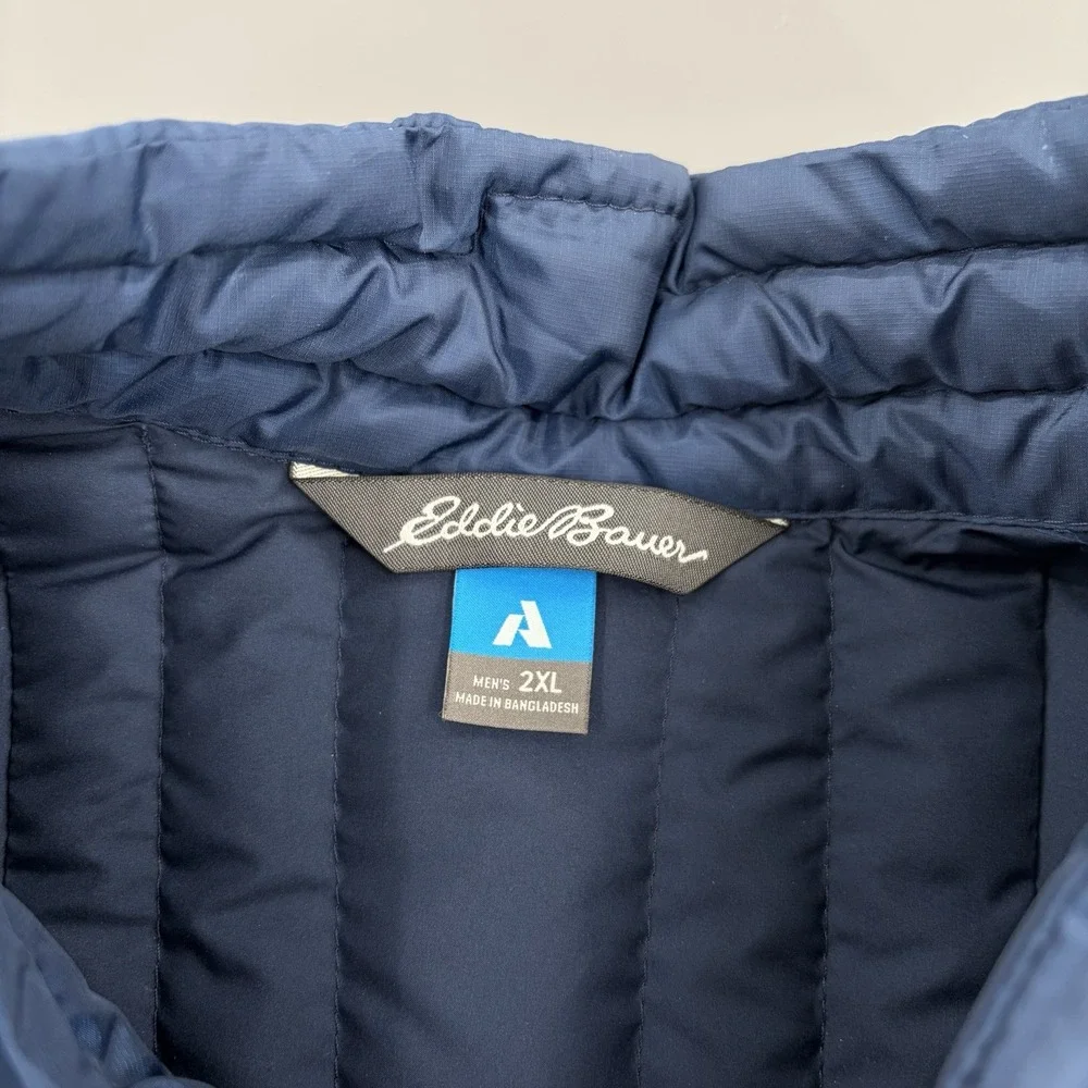 Eddie Bauer First Ascent 800 Stormdown Microtherm Pertex‎ Vest Blue Navy Men 2XL